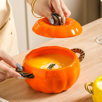 Grand bol à soupe en céramique pour la maison, avec doubles poignées, spécial nouilles et soupe d'escargot, motif dessin animé, soupière à double poignée