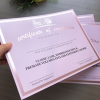 사용자 정의 럭셔리 명함 인쇄 300gsm 실버 호일 로즈 골드 호일 핑크 코팅 종이에 무료 온라인 인증서 코스
