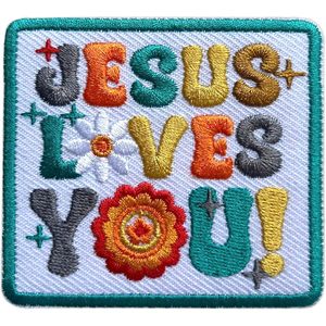Jesus Loves You <b>Patch</b> 3 Inches Iron <b>On</b> Embroidery <b>Patch</b> For Hats Clothes Backpacks Jeans DIY <b>Sew</b> <b>On</b> - Product Image 1