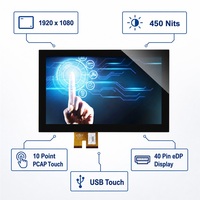 Módulo LCD Táctil Capacitivo con Unión Óptica de 15.6 Pulgadas, 1920 x 1080, 450 Nits, EDP, Cristal de Cubierta AG de 4 mm, Panel de Control HMI Industrial