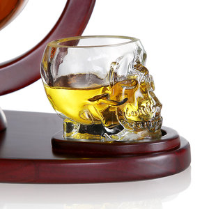 Wholesale Custom Empty 1000ml Drinking Glass Crown Skeleton Cup <strong>Wine</strong> Liquor Bottle Whiskey <strong>Decanter</strong> <strong>Set</strong> with Shot Glasses - Product Image 6