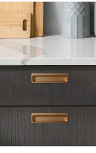 Kitchen PET Skin-Feel Morandi Color Handle Slotted Embedded Cabinet <b>Door</b> Handle for Dresser Living Room School Wardrobe for Mall - Product Image 3