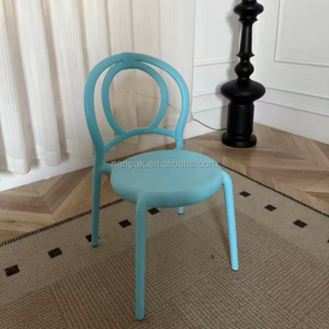 <span class=keywords><strong>Chaise</strong></span> d'enfant en plastique empilable ondulée, moderne, à dossier incurvé, bleue, jaune, rose, blanche, violette, pour événements extérieurs, fêtes d'anniversaire, location - Product Image 4