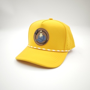 Gorra de béisbol/golf de 5 paneles de poliéster Dobby Dot de alta calidad, ajustable, con soporte para tee y cierre snapback para correr - Product Image 3