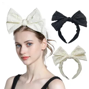 Khí chất Ngọt Ngào Phong Cách Nhật Bản Cô Gái Vải retro nhỏ tươi Headband Bong Bóng lưới cung nút rộng cạnh vải phụ nữ Đầu Ban nhạc