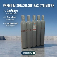 Cilindro de Gas Silano de Grado Solar 99.999% 44L 47L 12kg SiH4 para Producción de Células Solares TOPCon y HJT
