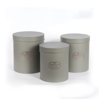 INUNION Boîtes à Fleurs Cylindriques Rondes en Carton de Qualité Supérieure, Ensemble de 3 Boîtes Cadeaux de Luxe Noires pour Fleuristes avec Couvercles
