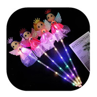 Nouveau Flash fée baguette magique jouet LED éclairage fleur lumineuse poupée pour enfants baguette magique nouveau dessin animé