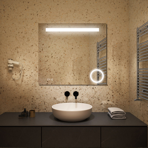 Modern <b>LED</b> Backlit Asymmetrical Bathroom Mirror with Illuminated Vanity Wall Anti-Fog IP44 Rated <b>for</b> Salon and <b>Bedroom</b> Use - Product Image 6