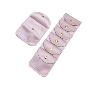 Manufacturer's Fashion Velvet Cloth Snap Jewelry <b>Bag</b> Simple Ring Necklace Storage <b>Mini</b> Jewelry Packaging Wholesale - Product Image 4