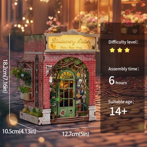 IIECREATE Jouet Éducatif Blossomary Atelier DIY Miniature Maison Kit <span class=keywords><strong>Mini</strong></span> Livre Nook EN71 CPC Certificat Meubles Accessoires - Product Image 3