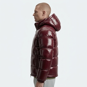 Chaquetas acolchadas unisex marrones brillantes, chaquetas impermeables y resistentes al viento para hombre, chaquetas de plumón, últimas chaquetas acolchadas gruesas, opción de logotipo personalizado. - Product Image 5
