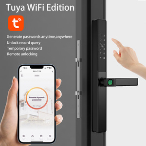 قفل ذكي DQ02 من تويا مقاوم للماء من الجانبين، مصنوع من سبائك الألومنيوم، يفتح بالبصمة وكلمة المرور والبطاقة للأبواب المنزلقة الخارجية - Product Image 5
