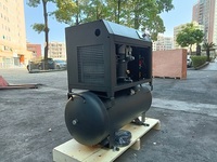 Compresseur d'air à vis stationnaire Airstone 5,5 kW 10 bars monophasé 220 V 50 Hz 800 L/min avec réservoir d'air de 200 L et moteur lubrifié