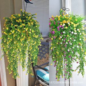 <span class=keywords><strong>Flores</strong></span> colgantes al por mayor, anti-ultravioleta, hojas artificiales de ratán, decoración para pared, hogar, jardín, boda, <span class=keywords><strong>flores</strong></span> colgantes para pared - Product Image 3
