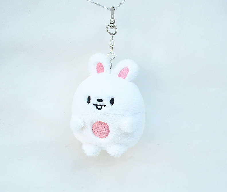 Porte-clés Skz, tartelette aux œufs Lapin Blanc - 8 cm