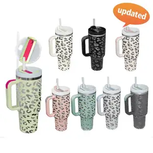 Ailing alaxy 40oz Aufkleber Leopard Hitze presse Becher isoliert Reise kaffeetasse mit Griff