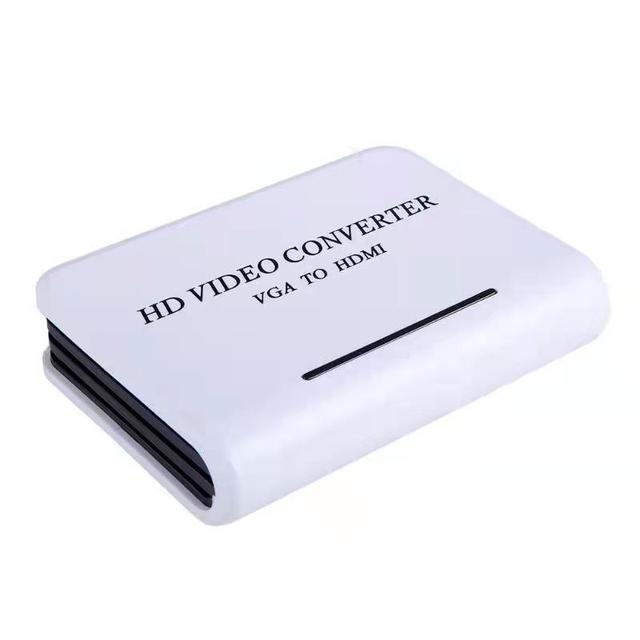 Full HD 1080P Mini VGA to HDMI Adapter 3.5mm Audio Video Converter with Power for Audio & Video Accessories