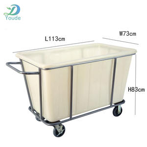 플라스틱 보관 카트 호텔 세탁 트롤리 하우스 메이드 서비스 카트 객실 린넨 복구 차량 - Product Image 1