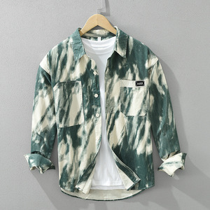 เสื้อเชิ้ตแขนยาวสไตล์สตรีทแวร์ทรงโอเวอร์ไซส์ลายบาติกย้อมสีแบบวอชแมน พร้อมกระเป๋า ดีไซน์ศิลปะโดดเด่น แฟชั่นล้ำสมัย - Product Image 6