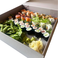 Plats à emporter Sushi Fruits Chocolat Cookie Papier Boîte Plateau Déjeuner Fish Chips Kraft Papier Dessert Boîte Avec Plateau De Service et Séparateurs