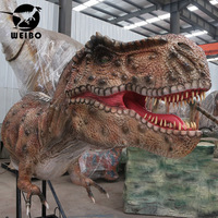 Tête de T-Rex animatronique grandeur nature, modèle réaliste de tête de dinosaure pour parc à thème, musée, exposition, décoration d'événements