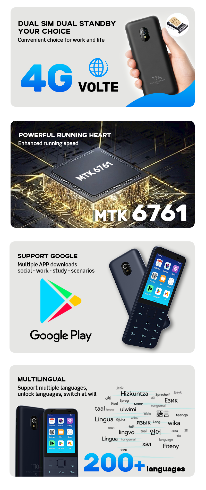 TIQ MINI M5S スマートフォン - Android 13、64GBストレージ、タッチ