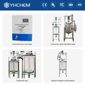 Laboratorio chimico 50 ~ 100L reattore chimico con rivestimento Dubbel reattore in vetro 100 litri rivestito reattore in vetro - Product Image 4