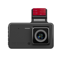 Caméra de tableau de bord noire 24H DVR de voiture 1080p OLED double objectif HD enregistrement en boucle caméra de recul enregistreur vidéo miroir