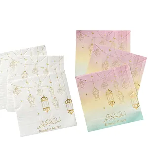 Customized Logo Personalized Gold Silver Foil Stamping Paper Napkins
