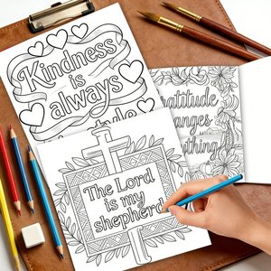 Carnet de coloriage en gros avec versets bibliques, personnalisé pour adultes et enfants, cadeau pour les groupes d'église, femmes, adolescents, dévotion personnelle - Product Image 3