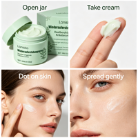 Crème Apaisante Revitalisante aux Herbes 100g Formule Végétale pour Soin Hydratant Quotidien du Visage OEM Marque Privée Personnalisée