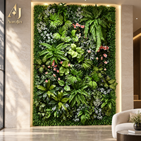 Panel Dinding Tanaman Buatan 3D dengan Dedaunan Plastik Realistis untuk Latar Belakang Fotografi Hotel-Penggunaan Dalam Ruangan