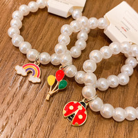 Bracelet en perles acryliques pour enfants, design princesse style océan, plusieurs pendentifs, haute qualité, élégant
