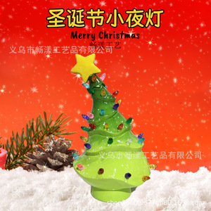 Christmas <b>Tree</b> Resin Desktop Ornament Led <b>Lighting</b> Night Light Christmas Decoration - Product Image 1