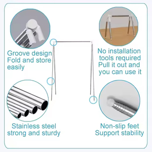 Draagbare Reis Opvouwbare Kleding Drooghanger Indoor Outdoor Inklapbare Mini Kledingrek Voor Badkamer Voor Camping Rv - Product Image 4