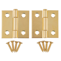 Charnières à soufflet en cuivre antique |   1 1/2 po de haut x 1 1/2 po de large |   Charnière de porte d'armoire avec goupille amovible