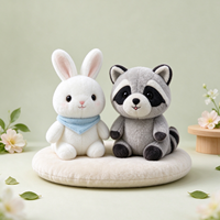 Peluche d'animal de la forêt mignonne et personnalisée : raton laveur, renard, pingouin, corgi, hamster, lapin – Cadeau idéal pour enfants