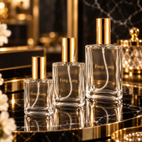 Flacons de parfum rectangulaires en verre, étanches, imprimés sur mesure, boîtes cadeaux personnalisées