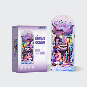 Booknook per <span class=keywords><strong>la</strong></span> Danza del Drago Magico Castello al Chiaro <span class=keywords><strong>di</strong></span> Luna, in Legno Fai da Te, Tridimensionale, Assemblabile, con Interruttore Tattile, Scatola Luminosa, Taglio Laser - Product Image 1