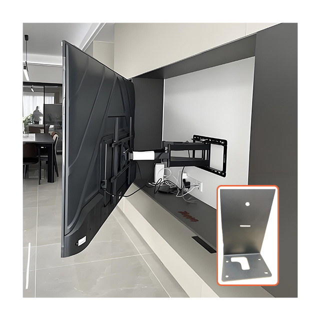 Custom Made L Shaped Wall Mounted TV Bracket Sheet Metal Processed and Sprayed Durable L Shaped Right Angle Support Accessories