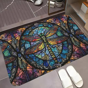 Temu – tapis de porte imprimé libellule, rectangulaire, en Polyester, résistant aux taches, pour usage domestique, absorbant, design original - Product Image 3