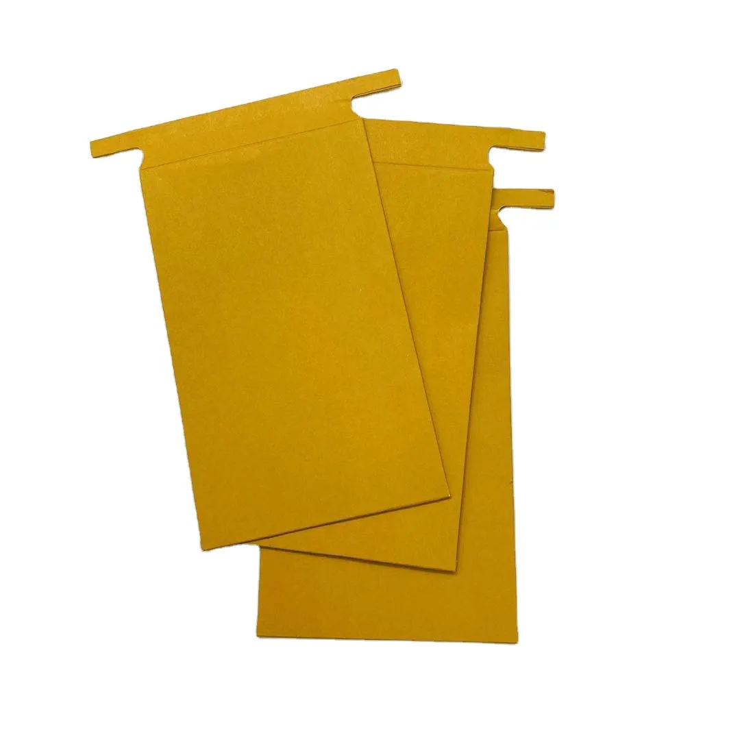Custom Size Logo Golden Kraft Paper Twist Tie Closure Reusable Powder Sand Office Use Package Envelope With Tie