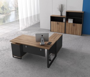 Meuble de bureau en forme de L de conception moderne, table de secrétaire en MFC E1 - Product Image 5