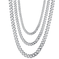 Collier à maillons cubains en acier inoxydable bohème pour hommes Sier Gold Black Zircon Gemstone 3MM 5MM 7MM Sizes Hot Selling Fashion