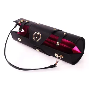 Hot High-end Custom Pu Leather Wine Bag Outside Hand-held Alligator Pattern Imitation Leather Wine Picnic Bag