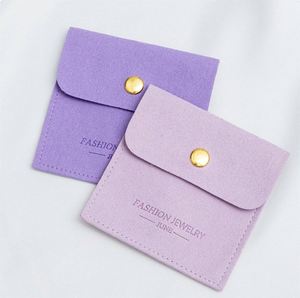 Pochette à bijoux en microfibre à rabat, en suède, pour colliers et bracelets, avec logo – Vente chaude - Product Image 2