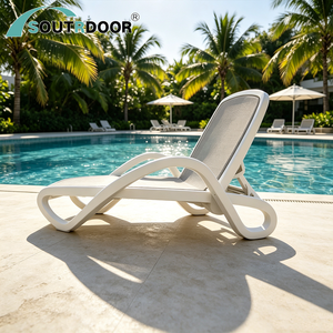Chaise longue <span class=keywords><strong>de</strong></span> jardin moderne S&R, chaise longue portable en plastique pour l'extérieur, pour la plage, la <span class=keywords><strong>piscine</strong></span>, la cour, l'hôtel, le salon, la villa - Product Image 5