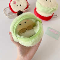 Porte-monnaie mignon en forme de pomme, pendentif en peluche de dessin animé créatif, mini sac, sac pour écouteurs d'étudiant, rangement pour câble de données, petit sac modèle FX68 fabriqué