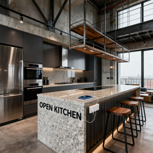 <span class=keywords><strong>การ</strong></span>ออกแบบอพาร์ตเมนต์สไตล์ลอฟท์สมัยใหม่ ที่ใช้ประโยชน์จากเพดานสูงและโครงสร้างแบบเปิดโล่ง - Product Image 5